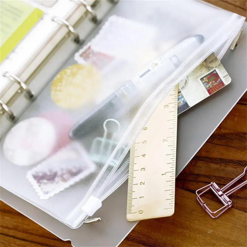 Transparent A5 Loose-leaf Bag PVC Edge Bag Waterproof File Bag Business Card Zipper Storage Bag Hand Account Zipper Bag