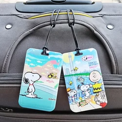 Anime Snoopy Portable Luggage Tag Suitcase Identifier Label Baggage Board Bag Tag Name ID Address Holder Travel Passport Card