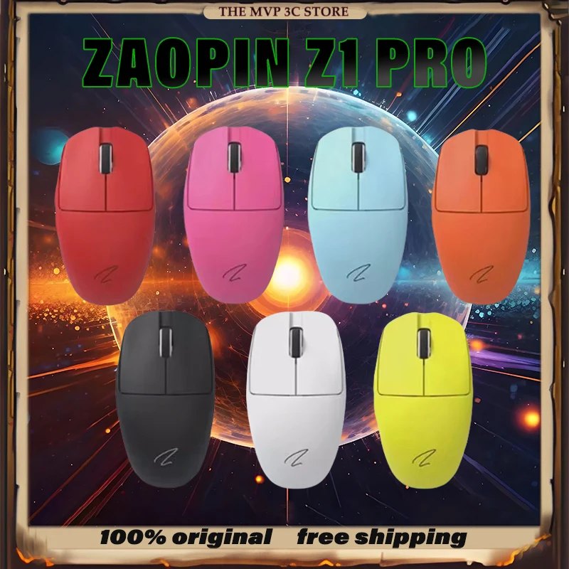 

Новая трехрежимная беспроводная мышь Zaopin Z1 PRO PAW3395 26000 точек на дюйм 4K приемник Nordic 52840 чип 50 г легкий TTC ноутбук подарок ПК