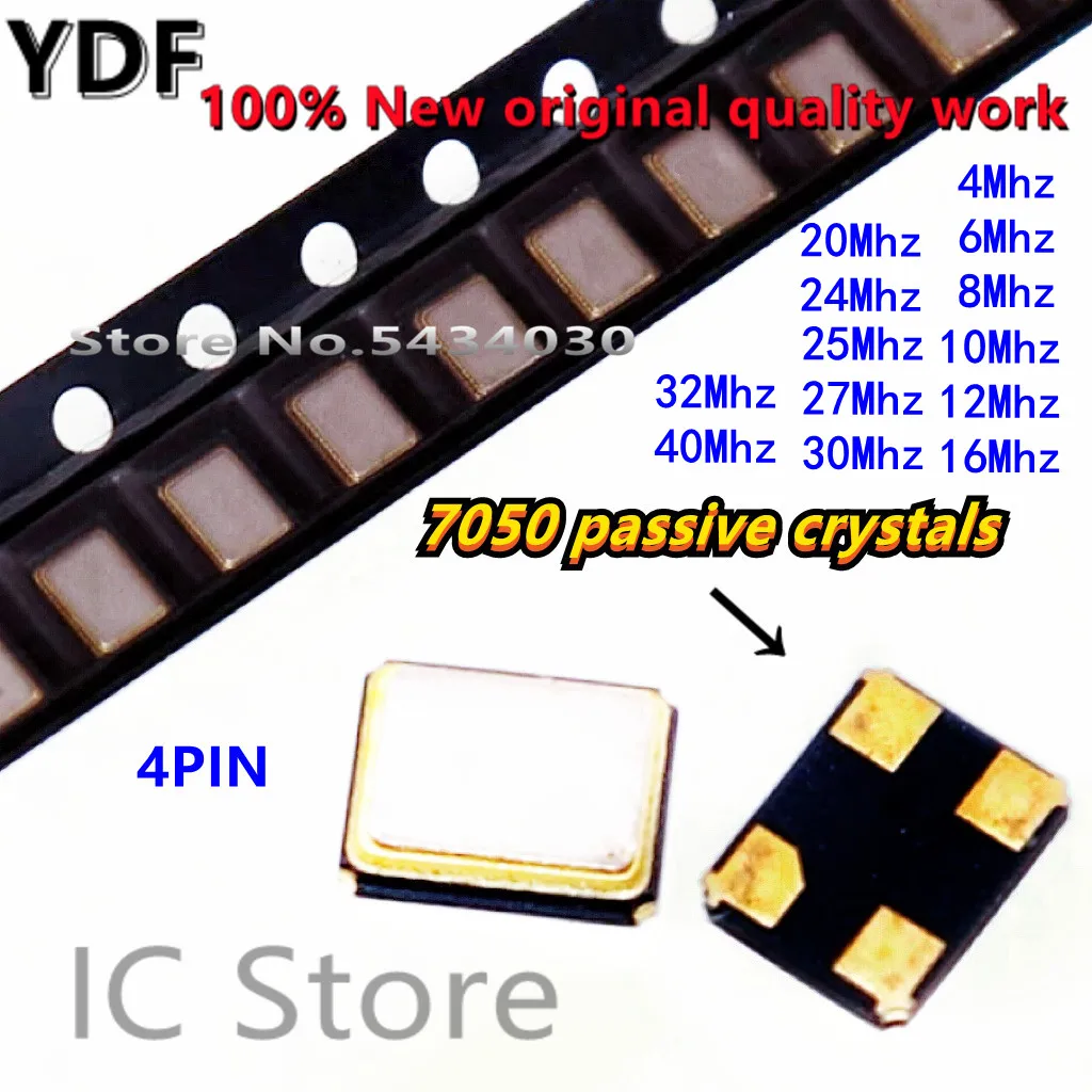 100% NEW 7050 SMD Active Quartz Crystal Oscillator 4Mhz 6Mhz 8Mhz 10Mhz 12Mhz 16Mhz 20Mhz  24Mhz 25Mhz  27Mhz 30Mhz  32Mhz 40Mhz