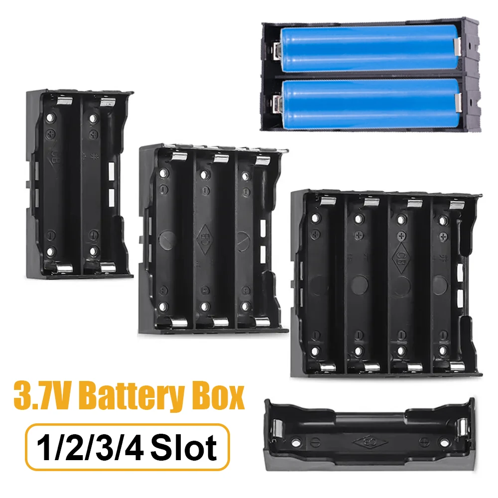 1 2 3 4 Slots 18650 Lithium Battery 3.7V Storage Box DIY Extension Container Rechargeable Li-ion Batteries Case Holder