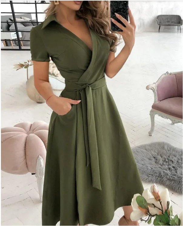 2023EBAY Express WISH explosive spring and summer fashion long-sleeved V-neck print bag buttock dress women\'s dress