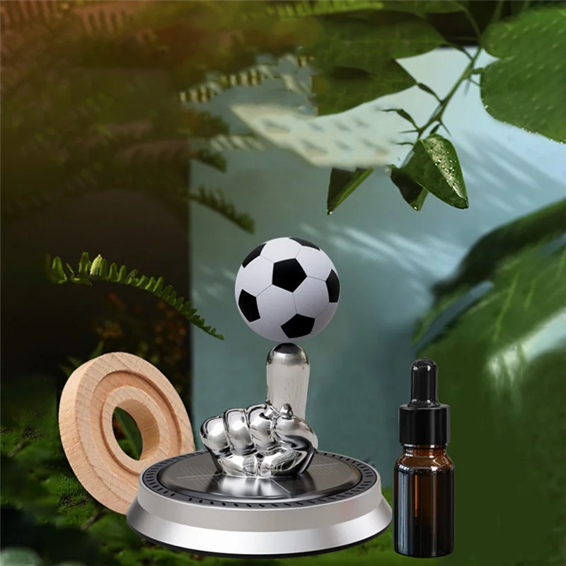 Car Air Fragrance Solar Charging Automatic Rotating Car Ornament Car Interior Accessories Rotating Football