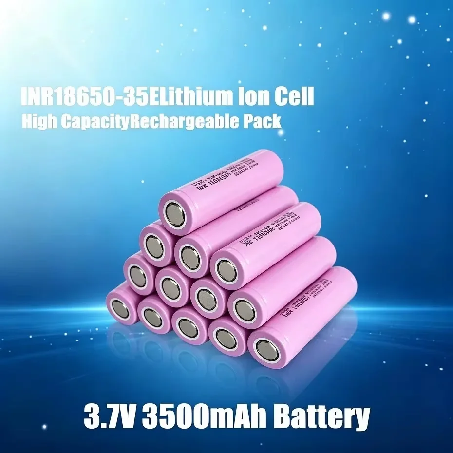 2026new INR18650-35E 3,7V 3500mAh 18650 Wiederaufladbare Lithium-Batteriezellen 10 Stück Hohe Kapazität für DIY Powerbank E-Bike Batterie-Montage