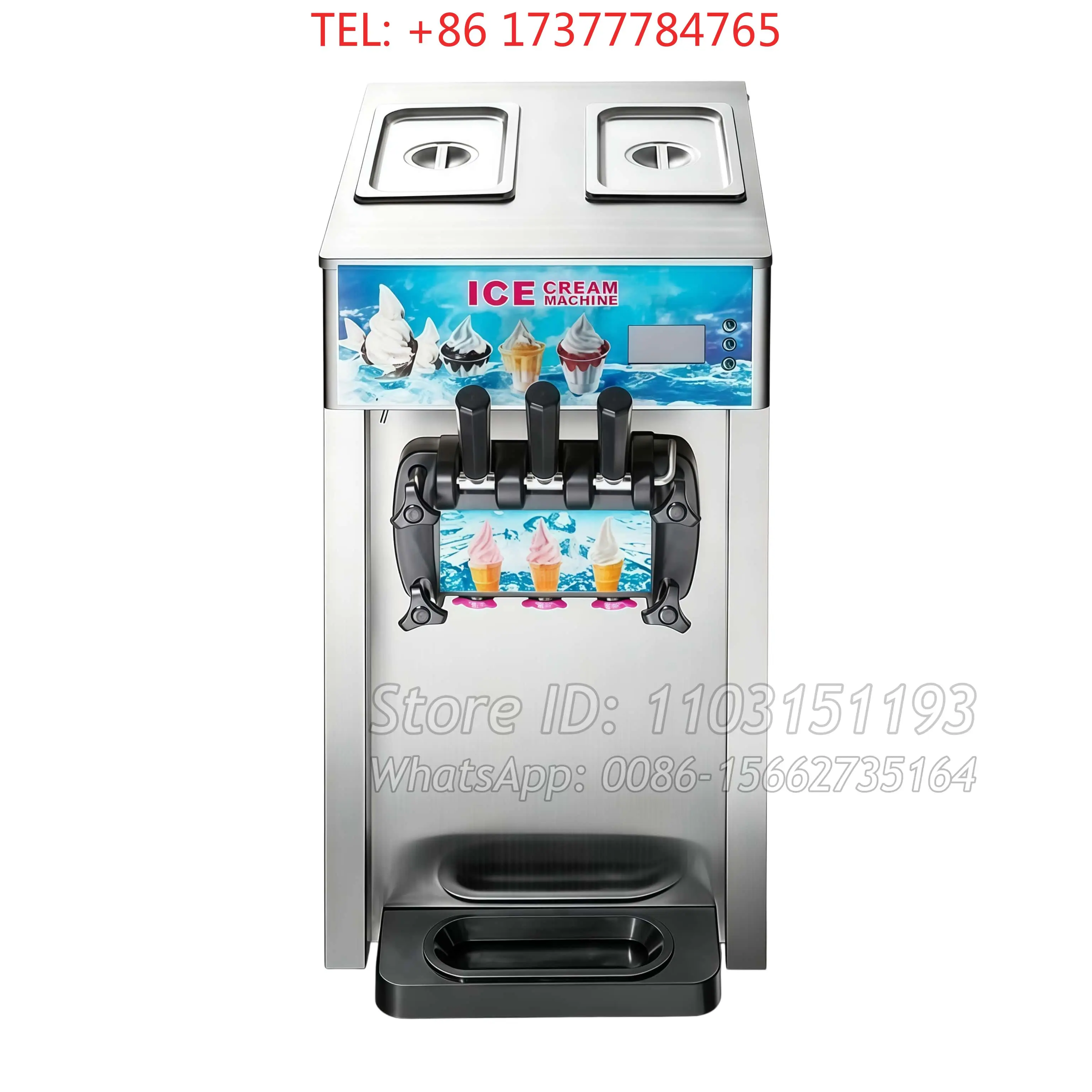 Desktop 18 L/H Ice Cream Making Machine Stainless Steel Ice Cream Vending Machine Acai Soft Ice Cream Gelato Machine