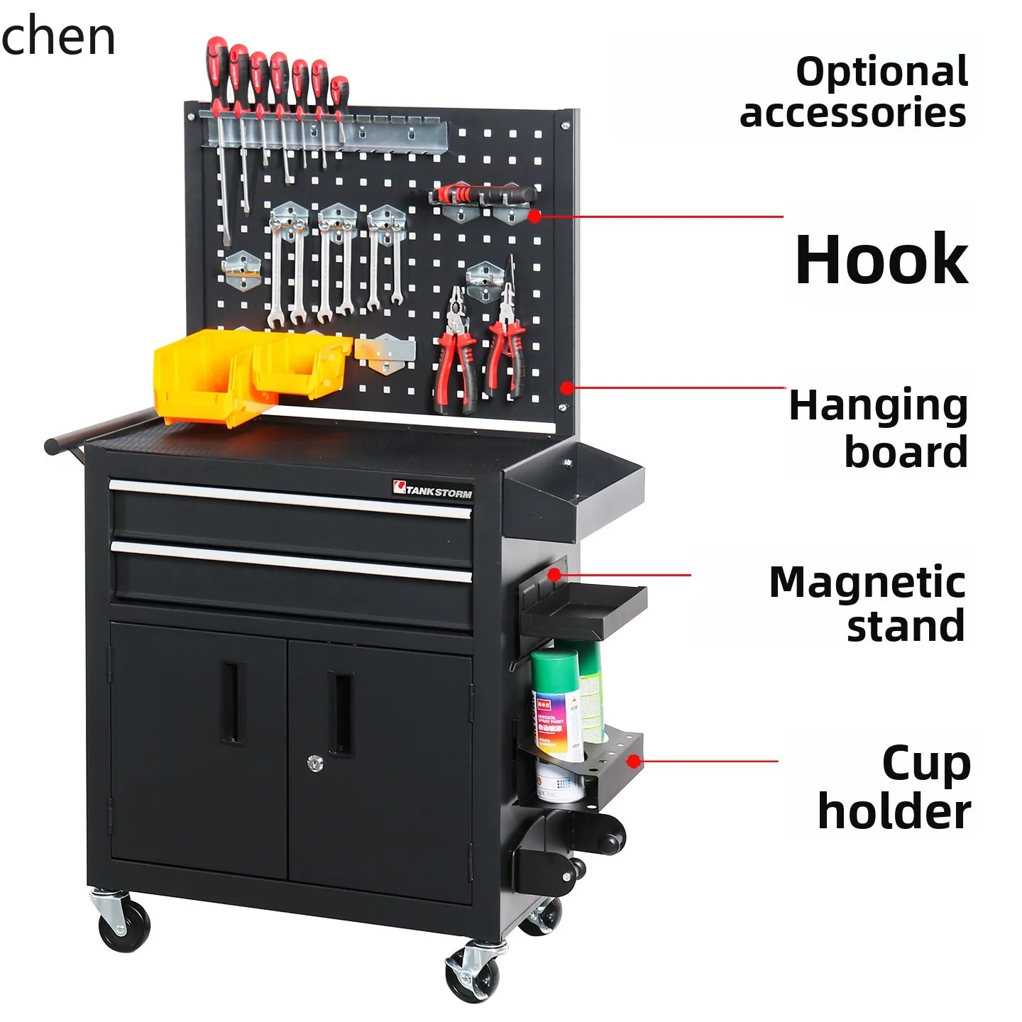 

PYH Multifunctional Tool Cart Drawer Mobile Tool Cabinet Workshop Use Auto Repair Tattoo Workbench
