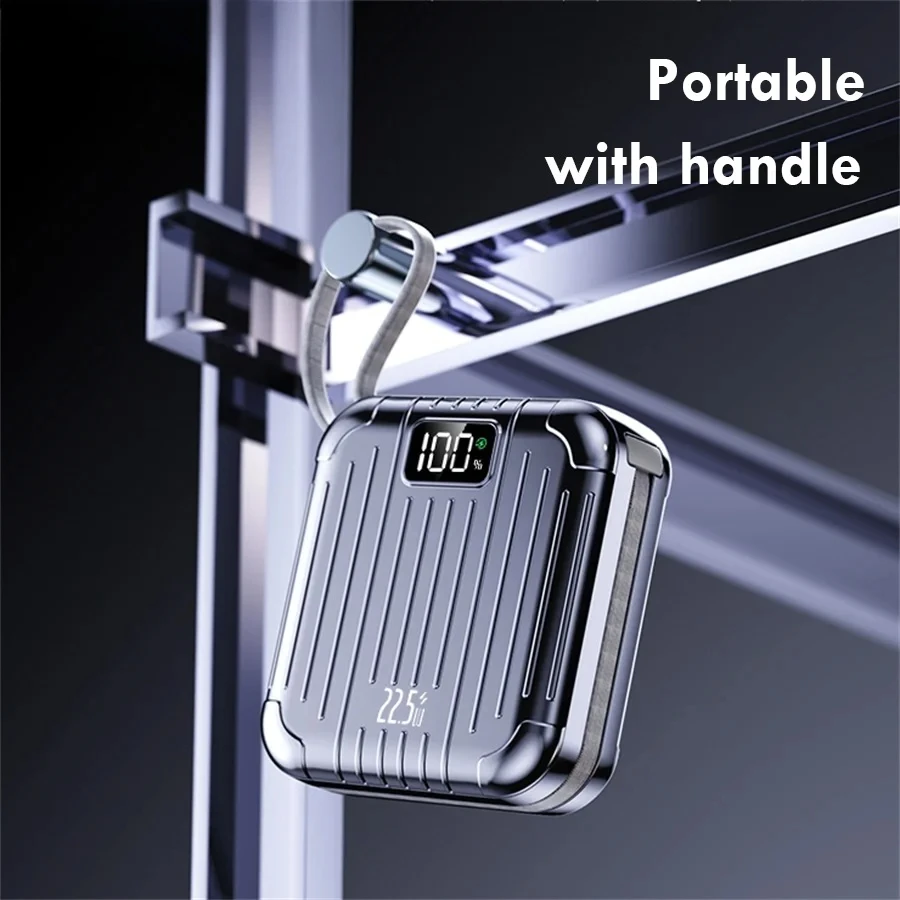 باور بانك جديد 22.5 وات 20000 مللي أمبير في الساعة بطارية محمولة صغيرة مدمجة في كابلات شحن سريع شاحن آيفون وشاومي وسامسونج باور بانك