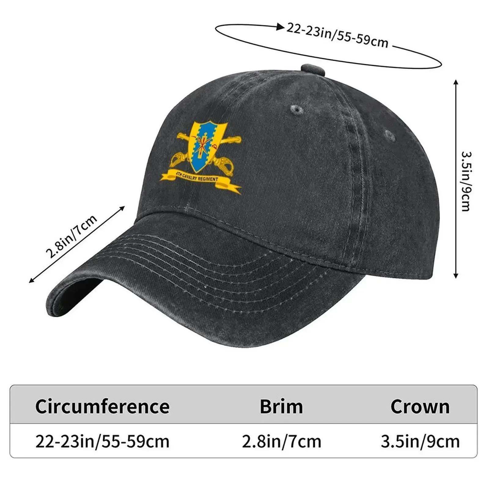 New Army - 4th Cavalry Regiment w Br - Ribbon Baseball Cap cute Snapback Cap Hood Woman Hats Men's