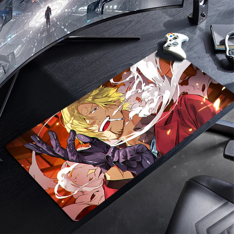 Mouse Pad Non-Slip Rubber Edge locking mousepads Game play mats notebook computer O-ONE PIECES S-Sanji Ace Home Decor handsome