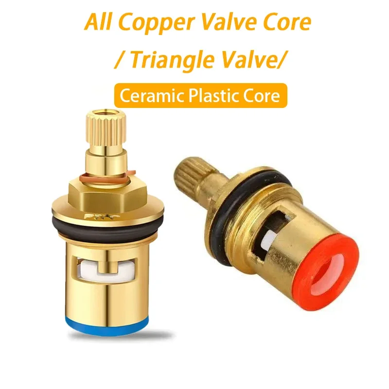 1/2pc Universal Replacement Tap Valves Brass Ceramic Disc Cartridge Inner Faucet Valve for Bathroom, Clockwise or Anti-clockwise