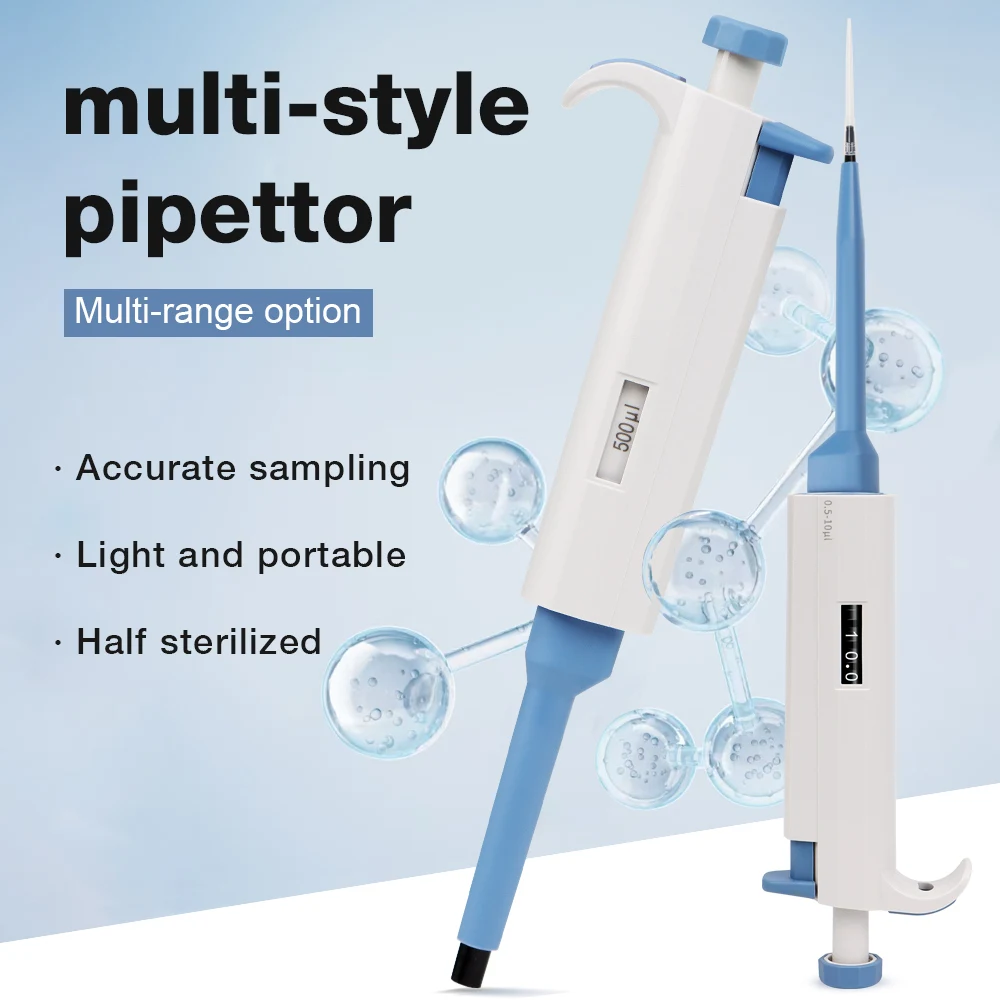 0.1-1000UL YY23-YY31 Laboratory Pipette Adjustable Single Channel Pipette Digital Micropipette With Pipettor Tips