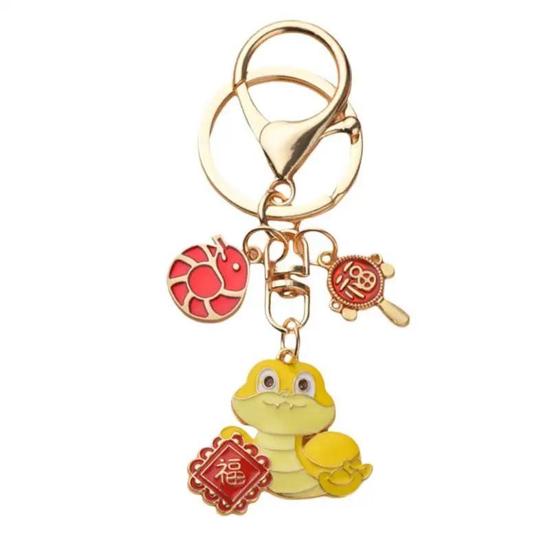 2025 Snake Keychain 2025 Year of the Snake Hangable Pendants Feng Shui Mascot Hangable Pendants Keyholder for Car Bag Ornaments