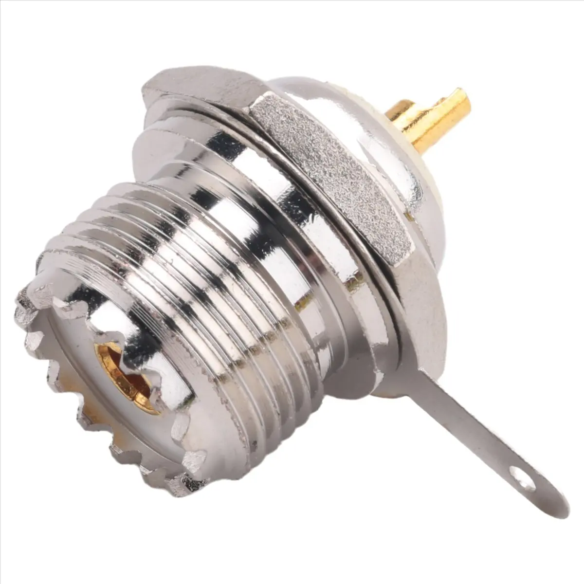 New product UHF Female SO239 Jack Bulkhead Solder Panel Mount Straight Connector,silver
