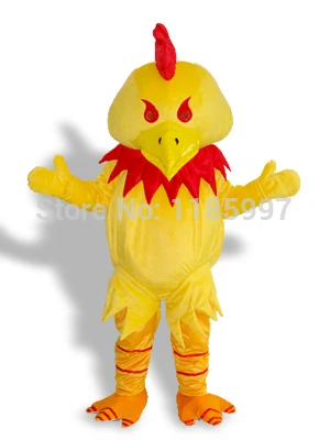 HOT SALE Accept Custom red eyes Yellow Cock Halloween Mascot Costume Fancy Dress Animal free shipping