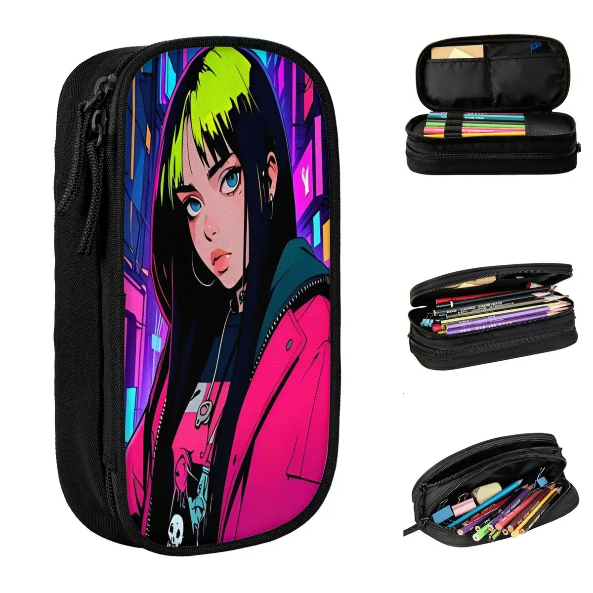 BadGuy Billies Pencil Cases Singer Pencil Box Pen for Girl Boy Big Capacity Bag Office Gifts Accessories