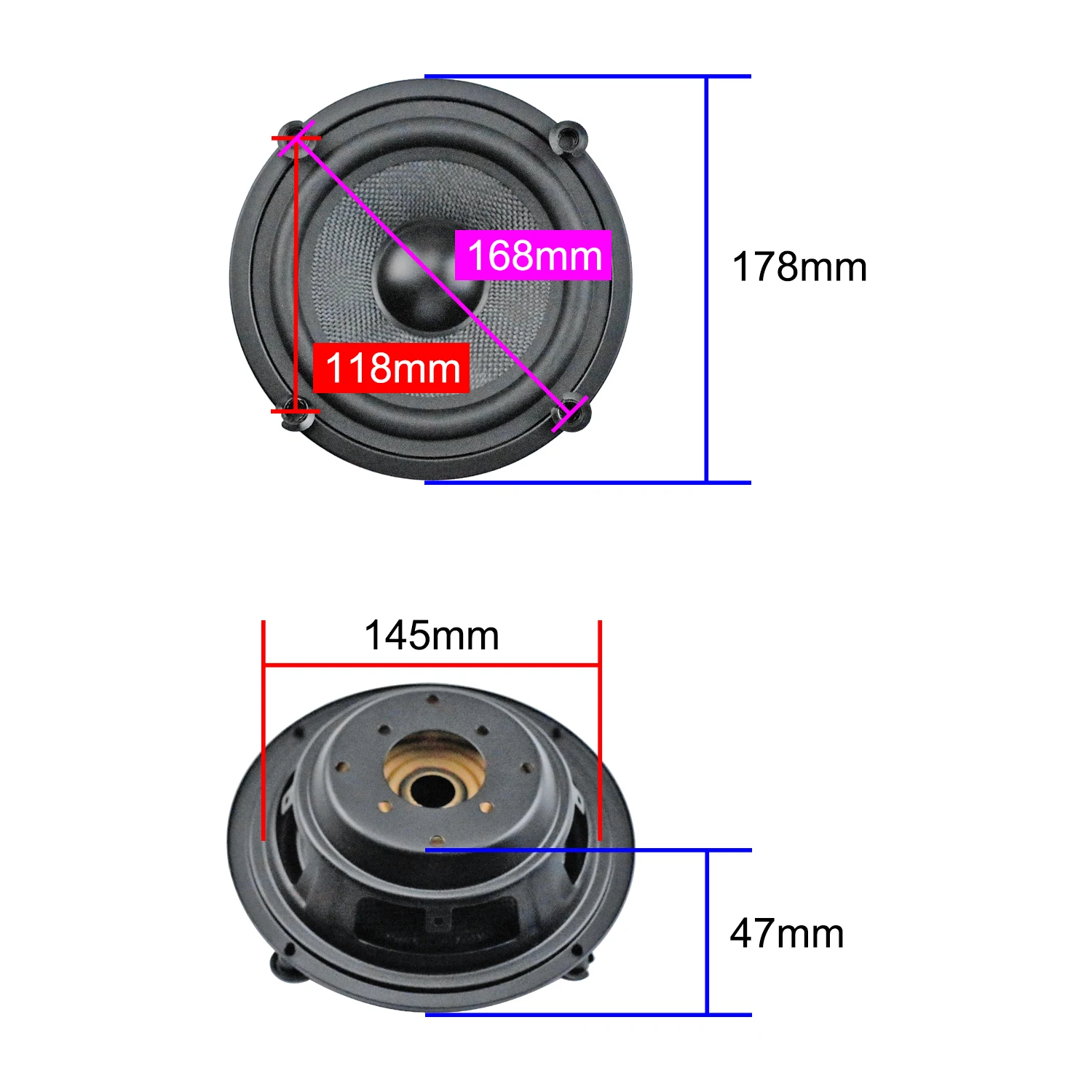 4 inch 6.5inch 8 inch Glass Fiber Bass Basin Radiator Passive radiator (false speaker) Bass auxiliary booster 2PCS