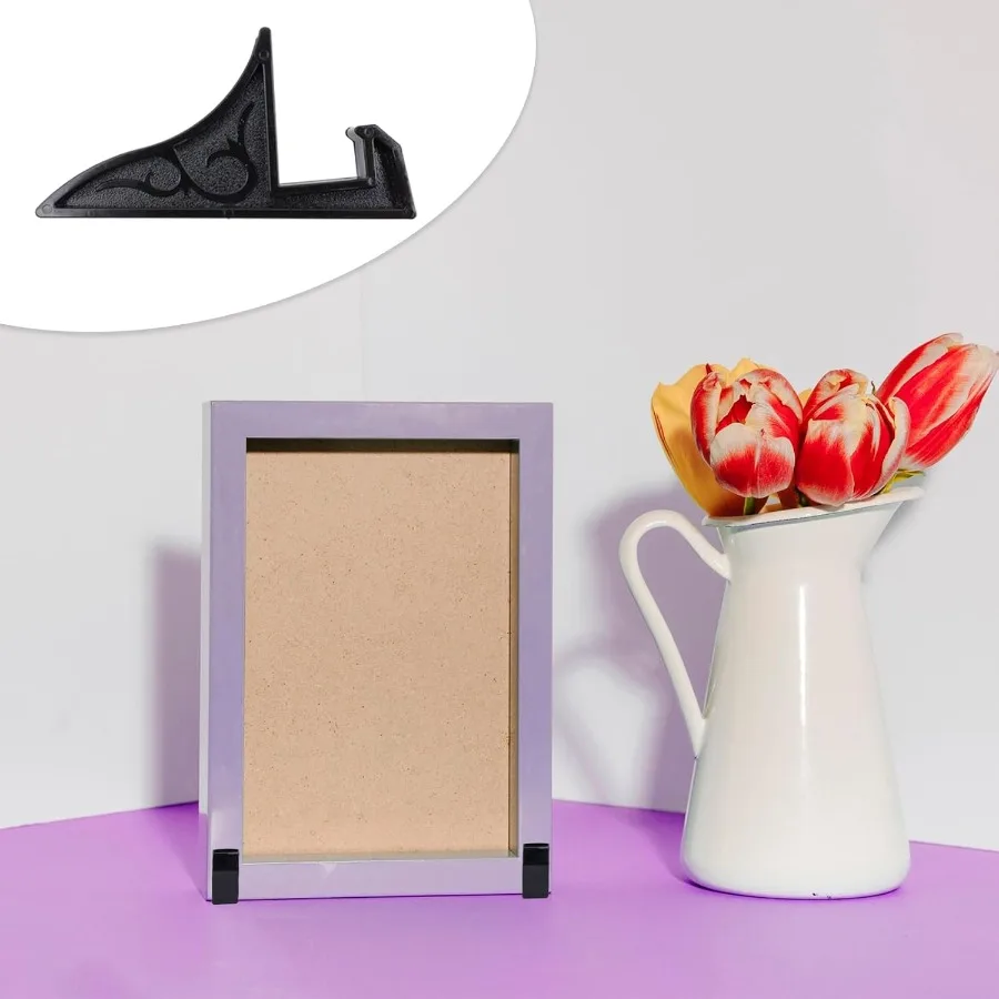 Semetall 2 pacote multution plástico expositor placa titular pequeno quadro de imagem preto