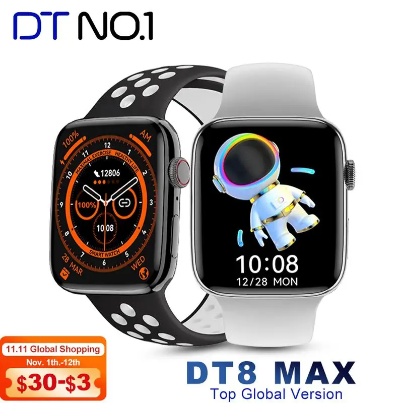 New DT8 Max Smart Watch 2.0 Inch HD Screen Original for Men Bluetooth Call NFC Series 8 Smartwatch Temperature Monitoring