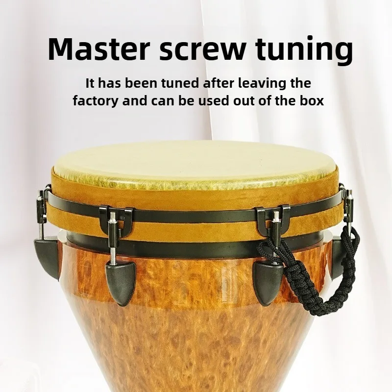 PVC 페인트 아프리카 드럼 12 인치 초보자 연습 Djembe 드럼 전문 연주 반주 타악기