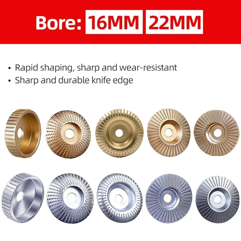 Wood Grinding Polishing Wheel 3/4/5pcs Bore 16 22mm Rotary Disc Sanding Wood Carving Tool Abrasive Disc Tools for Angle Grinder