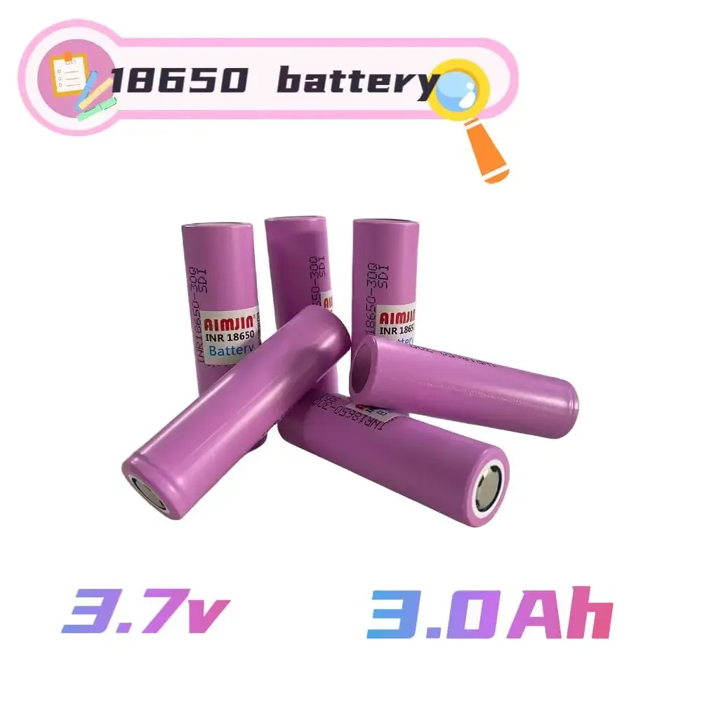 

INR18650 30Q 3.7V 3.0Ah+charger flashlight lithium-ion charging battery flashlight charging treasure small fan toy