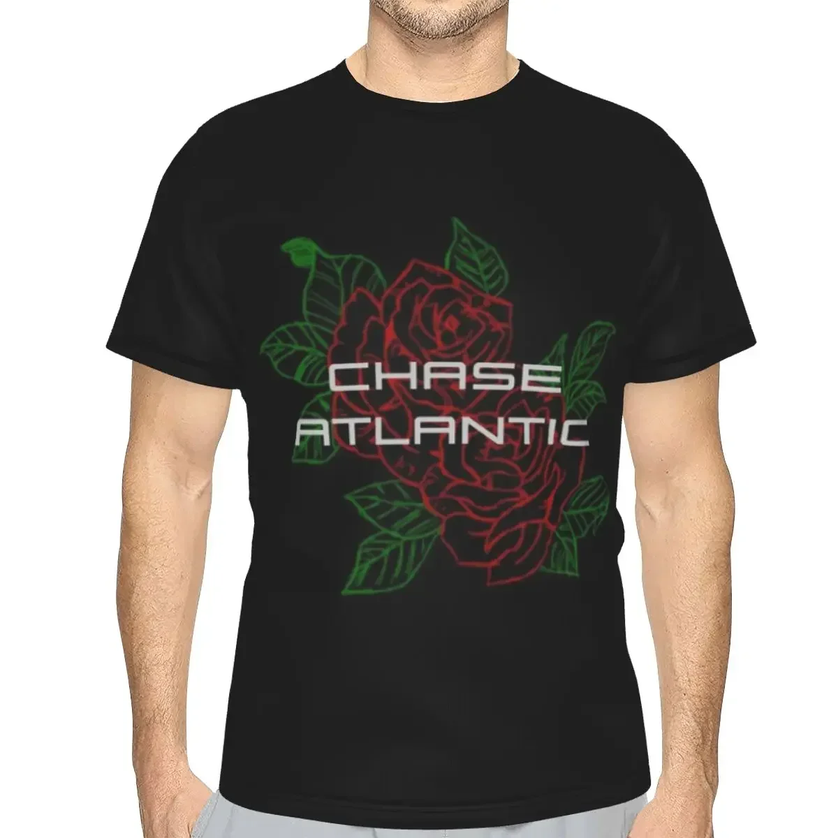 Chase Atlantic Rose Logo  polyester T-Shirt Men'sFashion T Shirts Men Crew Neck Short Sleeve