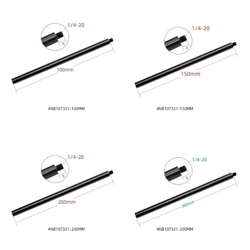 Outdoor Camping Aluminum Extended Poles Light Rod 1/4 Male Female Connectors Port Connection Rod Extenders