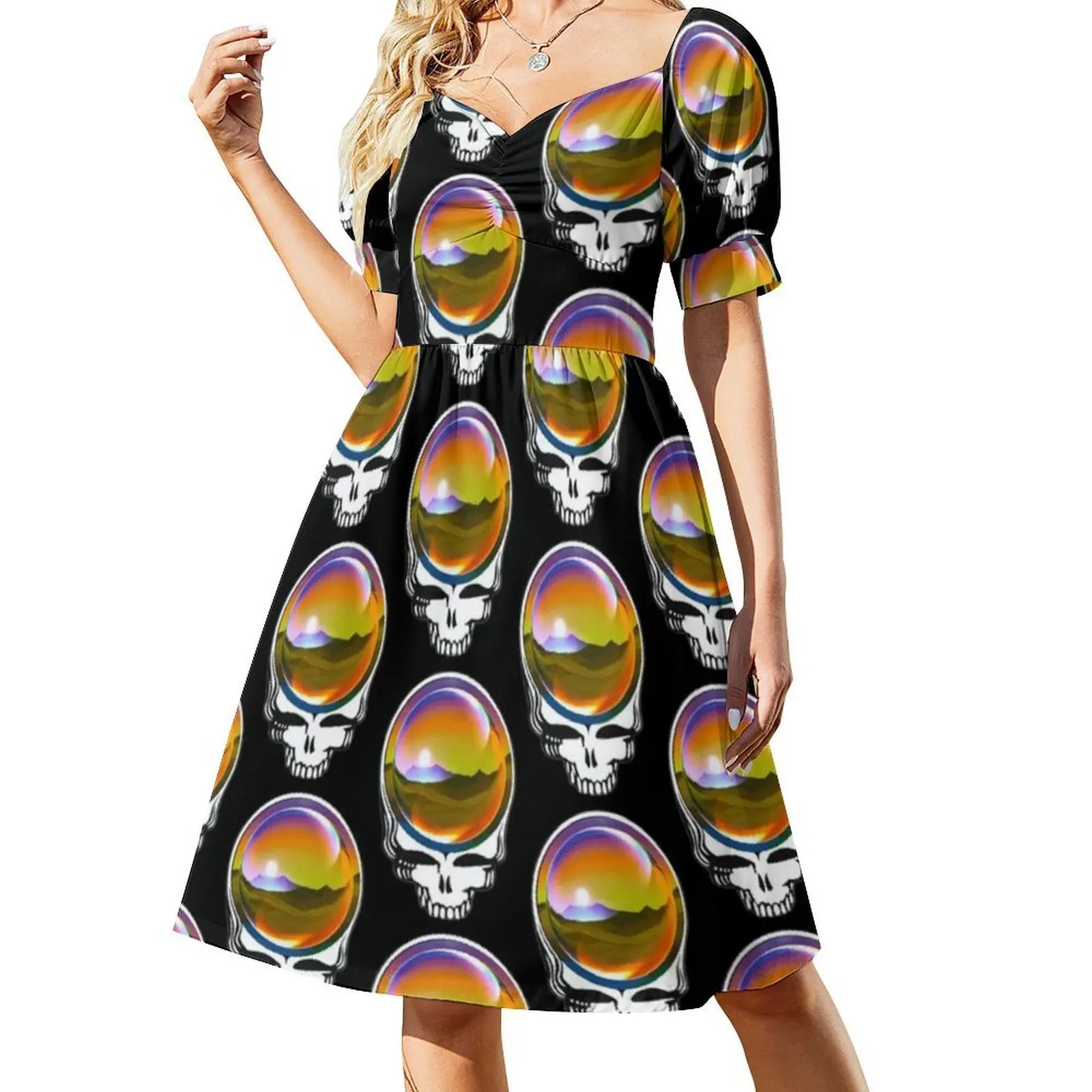 فستان The Sphere Floral Smock للنساء للربيع والصيف فستان كاجوال للحفلات الميتة Bmfs Googlebike Family فستان Peace Sphere #2