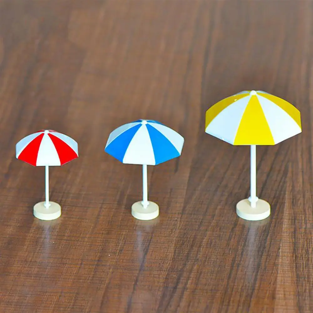 Crafts Ornaments Dollhouse Miniature Landscape Miniature Figurines PVC Beach Sun Umbrella Seascape Decoration Micro Landscape