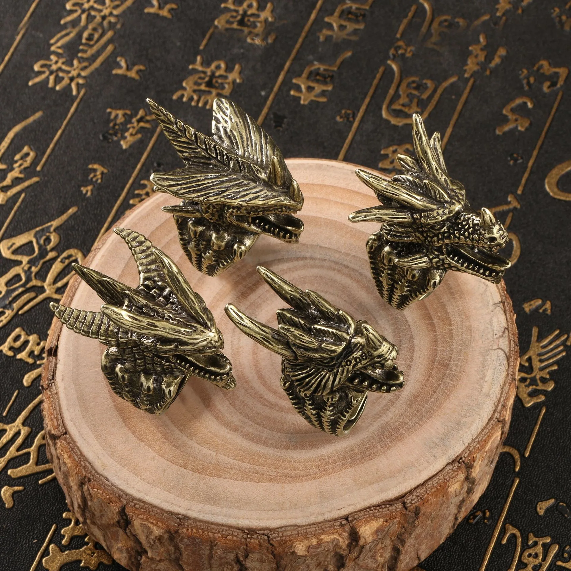 خمر الهيب هوب روك منضدية حلية جمع الإبداعية شخصية زخرفة الفن الجوراسي ديناصور التنين رئيس الدائري جمع