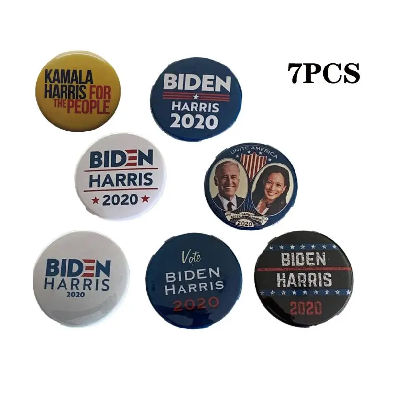 7 Pcs Biden Harris Button Pins 2020 President Campaign Buttons Vote Brooch Pins Outdoor Activity Clothing Accessories 40GB