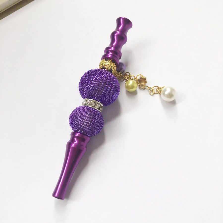 Color Mesh Ball Bling Shisha Hookah Tips Alloy Mouthpiece Blunt Holder for Women Smoking Pipe Filter