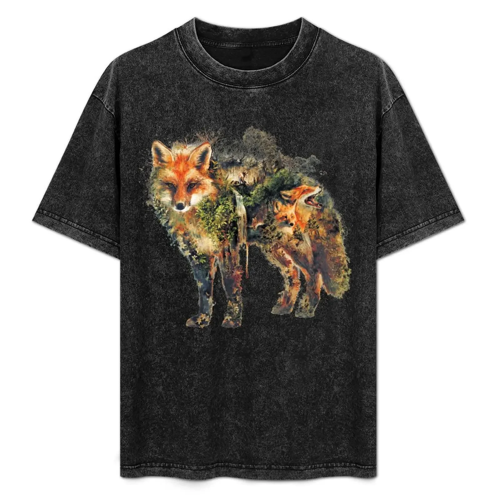 

The Fox my original surreal nature art T-Shirt plus sizes cotton graphic tees valentines clothes shirts men