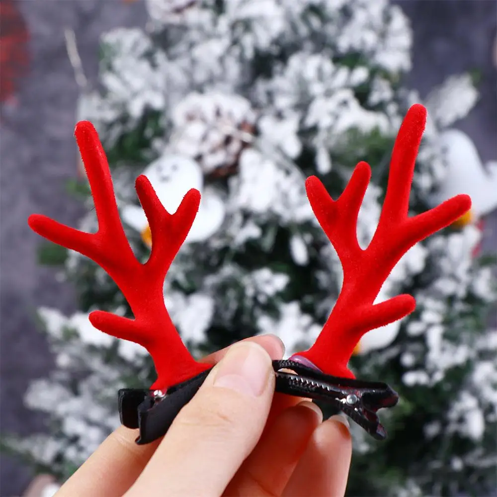 Fashion Cute Antler Hairpin Snowman Santa Claus Retro Hair Claw Merry Christmas Headdress Xmas Ornaments Kids Gifts