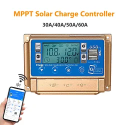 30/40/50/60A Solar Charge Controller MPPT 12V 24V Solar Intelligent Controller With Bluetooth/Wifi Solar Panel Charger Regulator