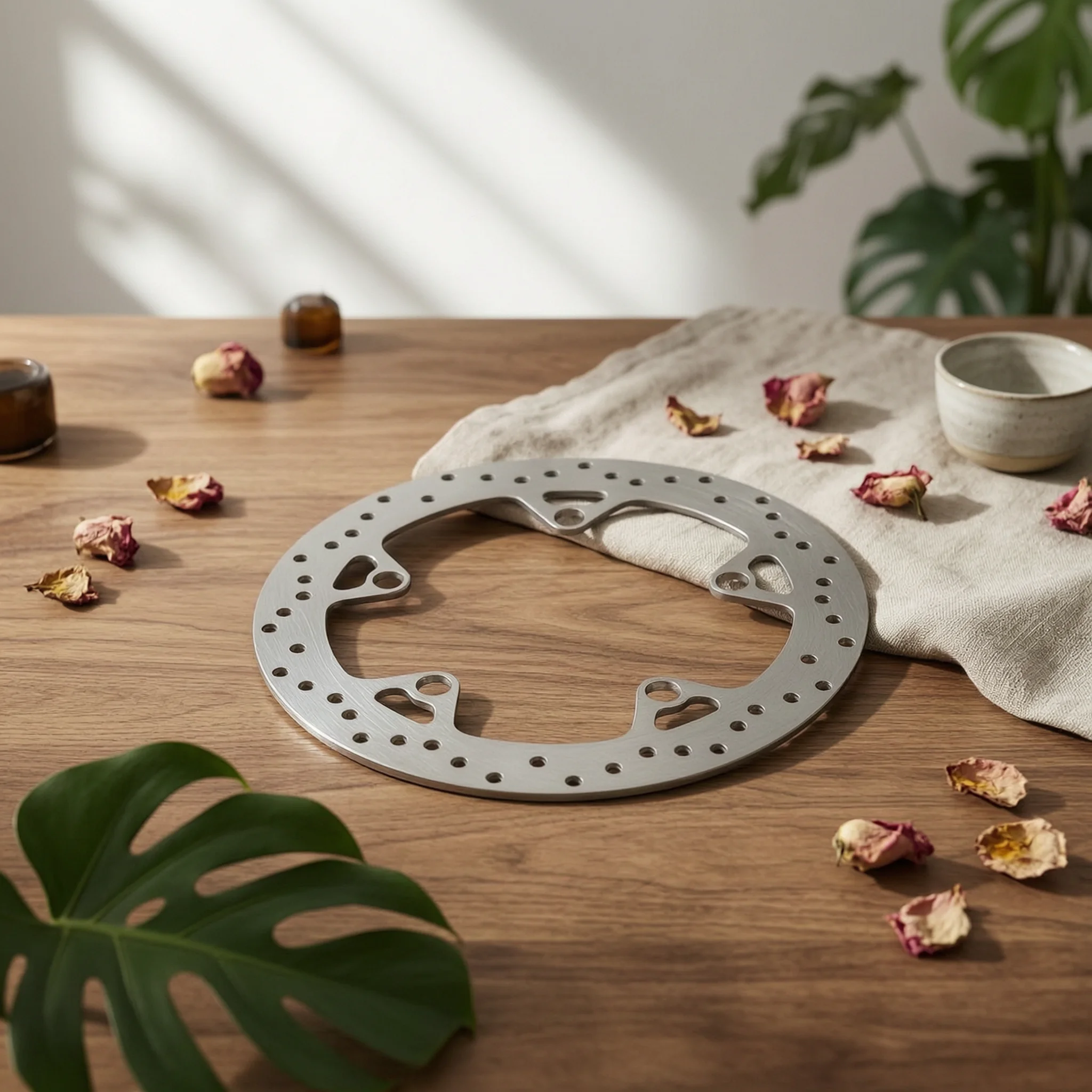 Rear Brake Rotor Ventilated Rear Brake Disc Rotor Precision Ground Silver for Motorcyclists