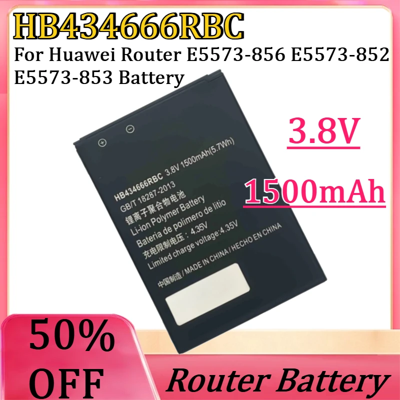 

New HB434666RBC 1500mAh 3.8V High Quality Battery for Huawei Router E5573-856 E5573-852 E5573-853 Battery