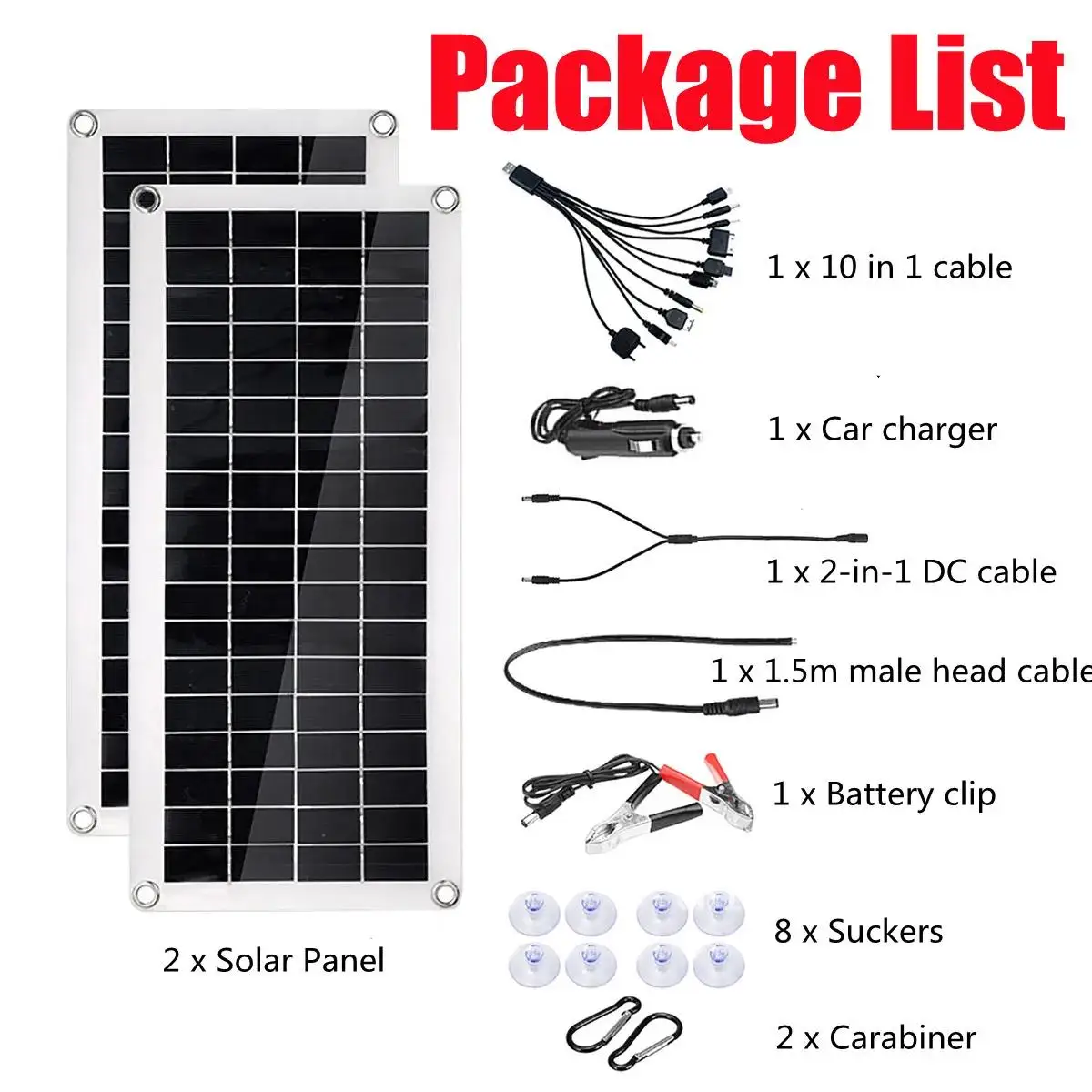 

500w Panel Panel Dual 18v Usb With 100a Controller Solar Cells Poly Solar Charger For Car Yacht Rv Battery Charger