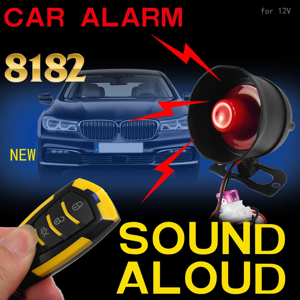 Car Alarm Universal 12Volt Automobile Protecting System Device 7-Levels Sensitivity Vehicle Alarm System with Remote Controllers