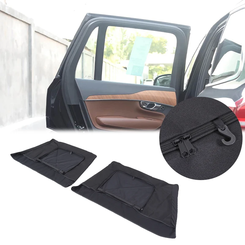 Car Window Sunshades Black Vehicle Curtain Rainproof Camper Curtain Car Door Window Sun Visor For Volvo XC90 V526 2015-2024