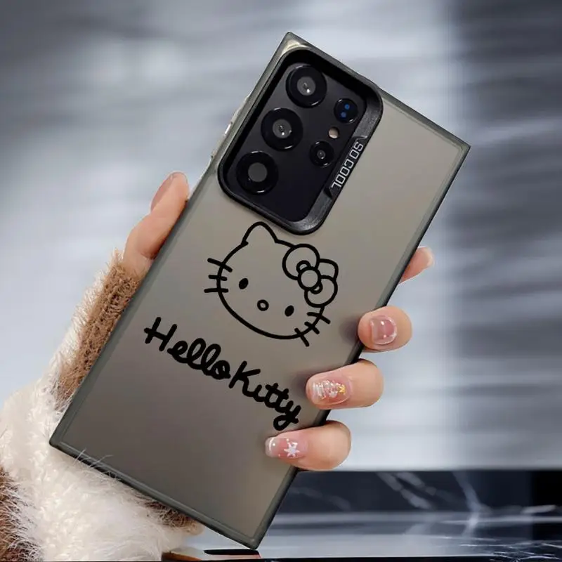 Hello Kitty Line Phone Case for GalaxyNote20 20Ultra S21 S23 S22 S20 S24 Plus S20 S23 S22 S21 S24 S23 Ultra S20 S23 S21 FE