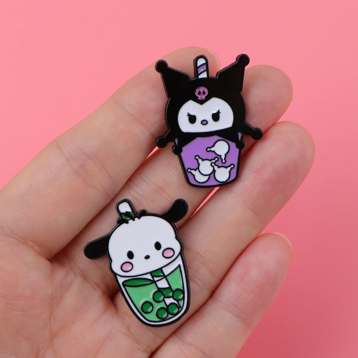 Bubble Tea Series Cartoon Enamel Pins Cute Angle Metal Brooch Clothes Backpack Lapel Badges Fashion Jewelry Accessories Gifts