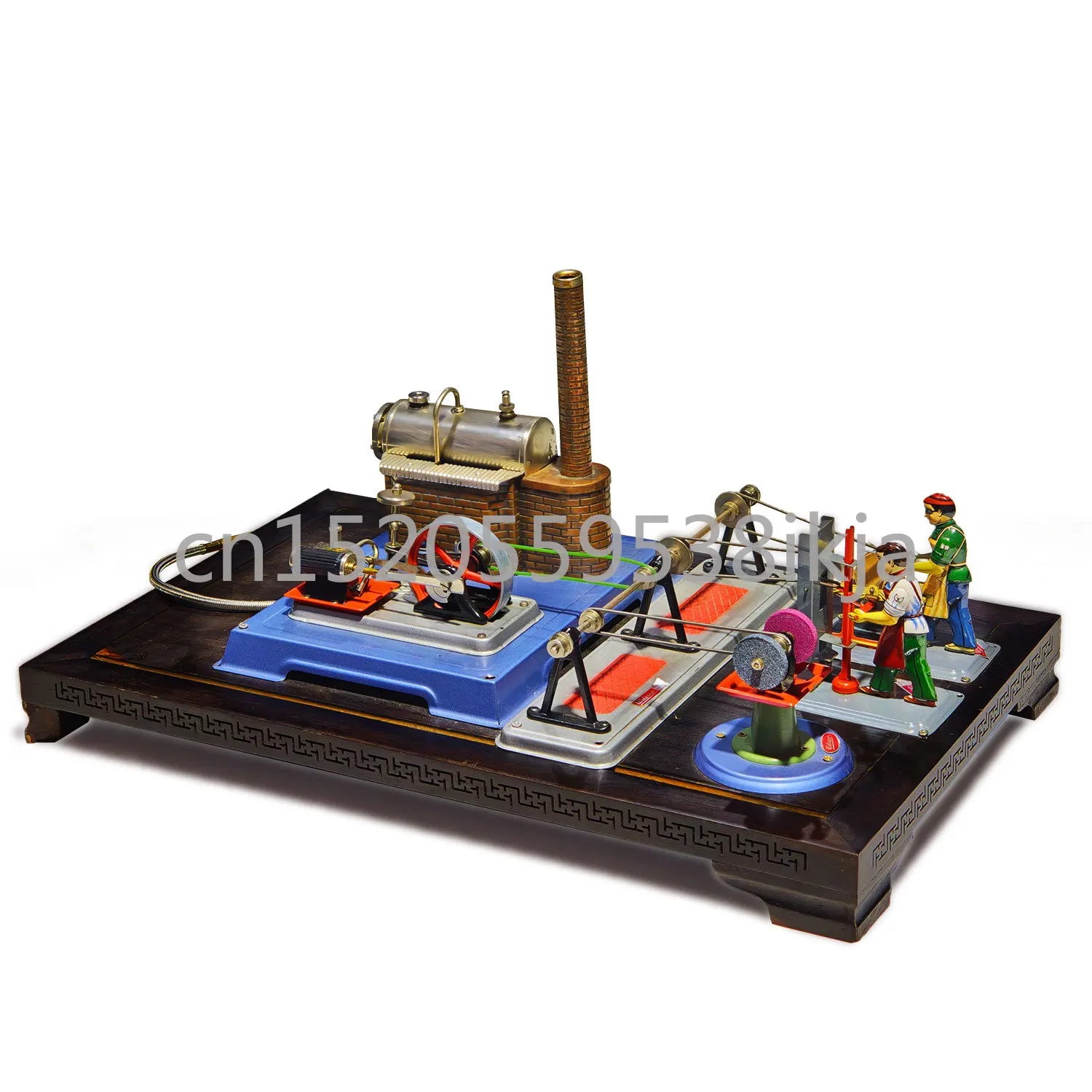 Retro Steam Engine Model Classic Metal Steam Engine Model Ornaments Toy Gift for Adult