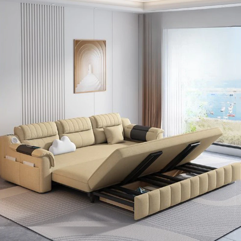 Simple Square Unique Couches Living Room Soft Foam Wood Folding Sofa Bed Puffs Modern Designer Wohnzimmer Sofas Home Furniture