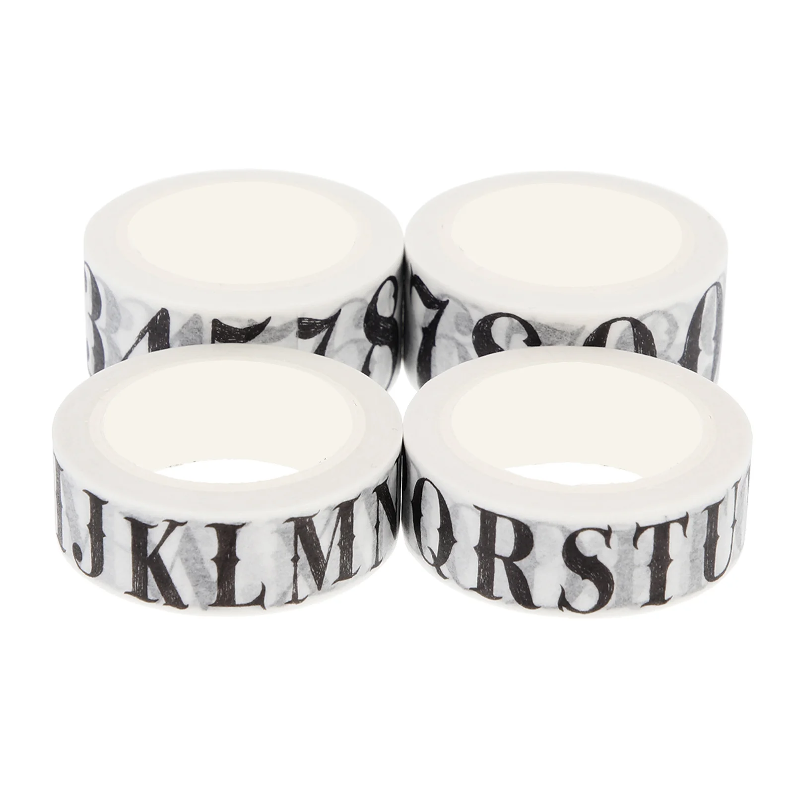 

4 Rolls DIY Vintage Letter Washi Tape for Scrapbook Planner Decorative Adhesive Tape Alphabet Number Stickers Scrapbook Tapes