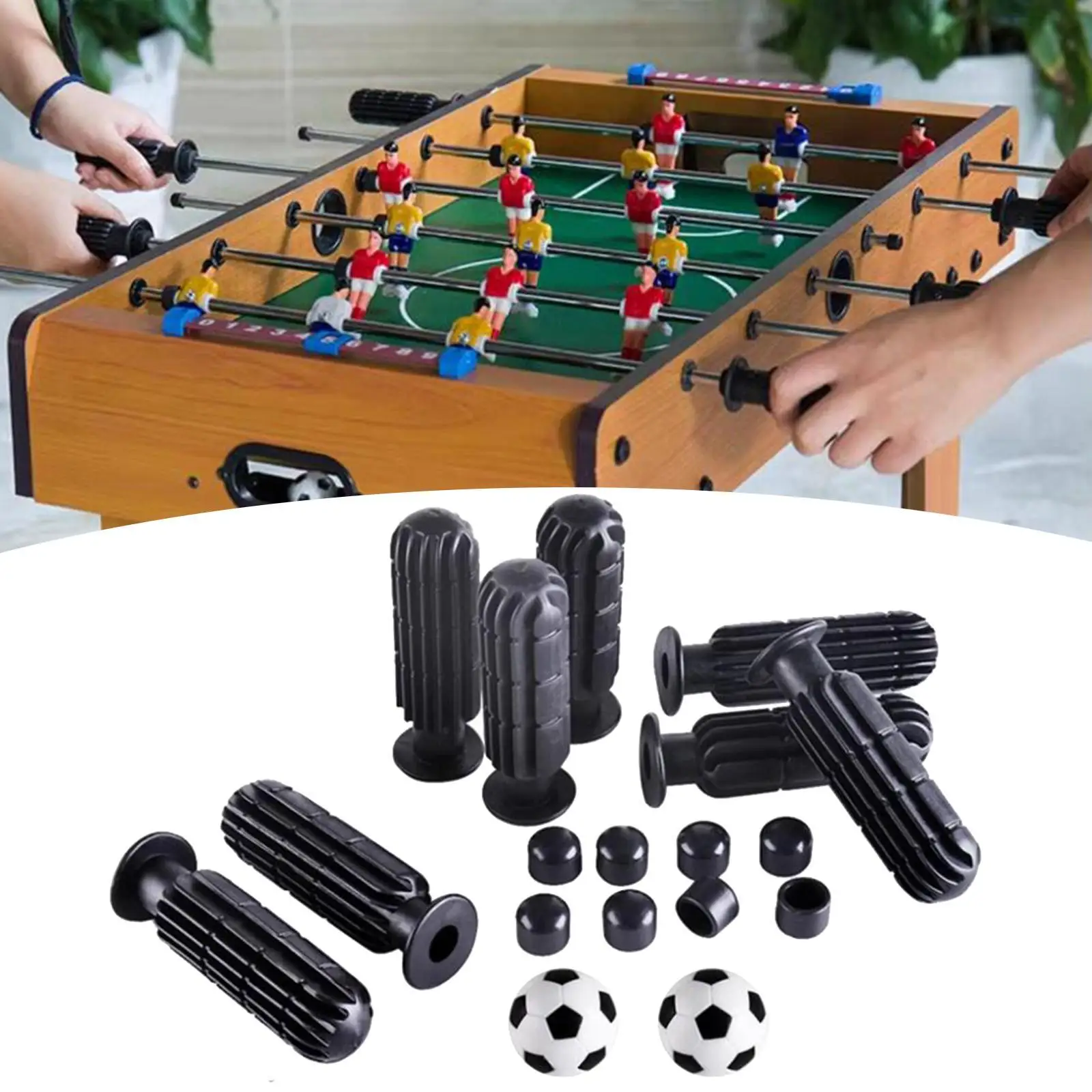 

8Pcs Foosball Grips with End Plug Lightweight Table Football Children Comfortable Handling with Easy Install Parts Comfortable