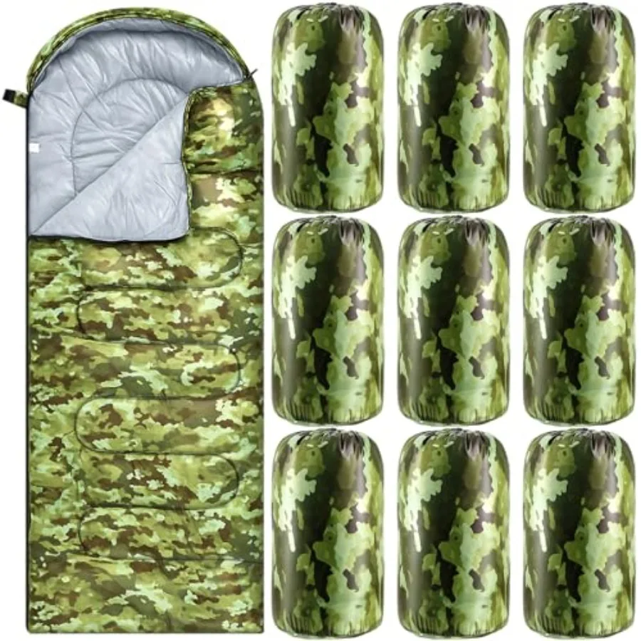 

10 Packs Sleeping Bags Bulk for Adults Homeless Sleeping Bag Liner Waterproof Cold Weather for Charity Homeless Camping Hiking
