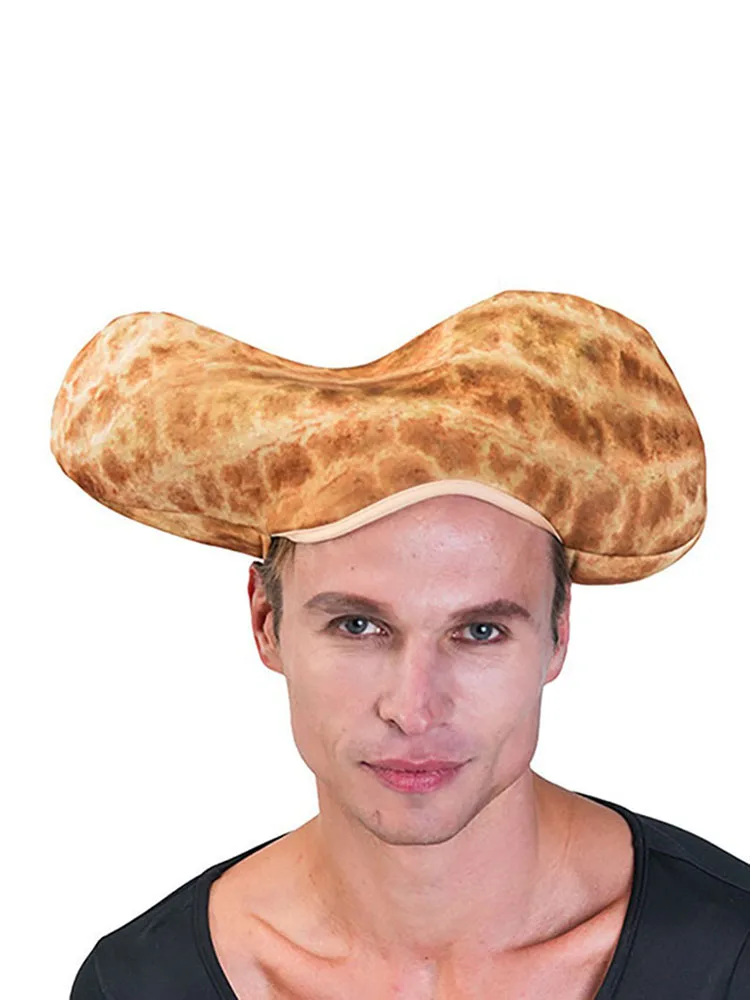 Divertido Sombrero de loween con Diseño de Comida, Gorra de Poliéster con Diseño de Hot Dog, Pizza, Hamburguesa, Cacahuete...