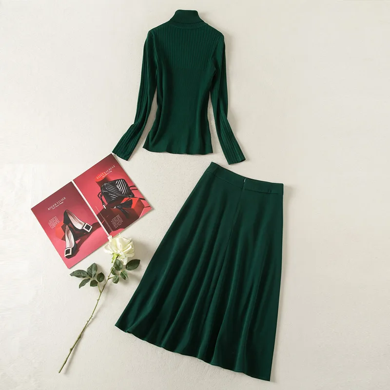 2026 New High Quality Knitted Cotton Top and Skirt Dress Solid A Set Of Dress - view 2