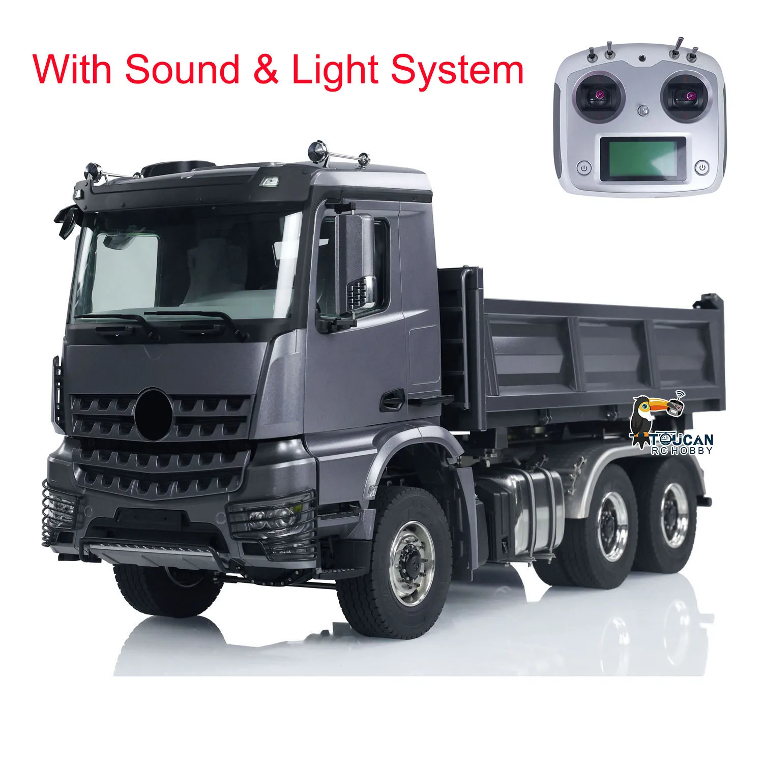 Toys 1/14 Hydraulic RC Dump Truck 6x6 Metal Radio Control Finished Tipper Car 3-speed Gearbox Light Sound Vehicle Cars for Boys